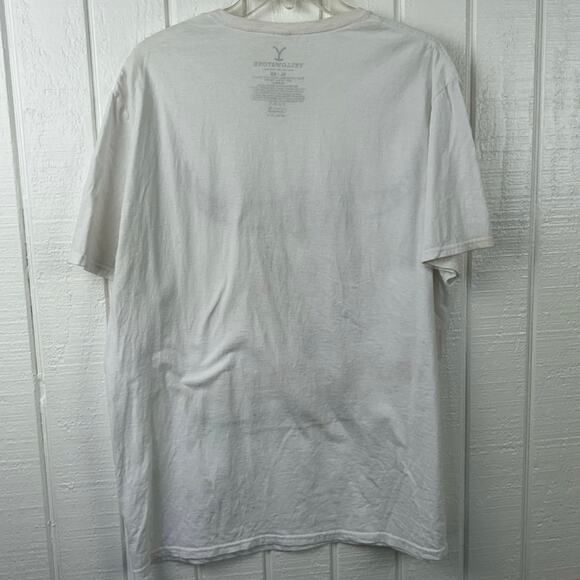 Yellowstone Men Graphic Skull Western Short Sleeve Tshirt Cotton White Size XL - Picture 4 of 5